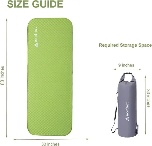 Alt view image 6 of 6 - Self-Inflating Sleeping Pad - 4 Ultra-Thick Supportive Foam, Insulated Camping Mattress with Pump Sack for Tent, Car, Truck, Van, Home - Portable Camping Pad for 4-Season Comfort (Single)