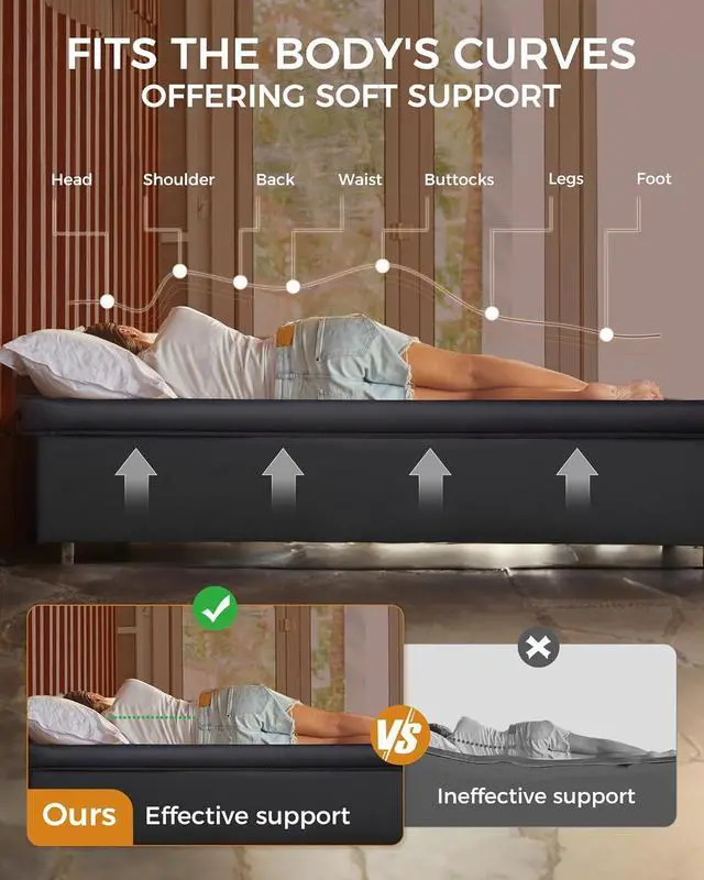 Alt view image 3 of 7 - Self Inflating Sleeping Pad, R 7.1/7.9 Dual Sided Air & Foam Camping Mattress 2 Person for All Seasons, 3" Thick Full Size Double Sleeping Pad for Camp Tent Outdoor Car, PVC Free