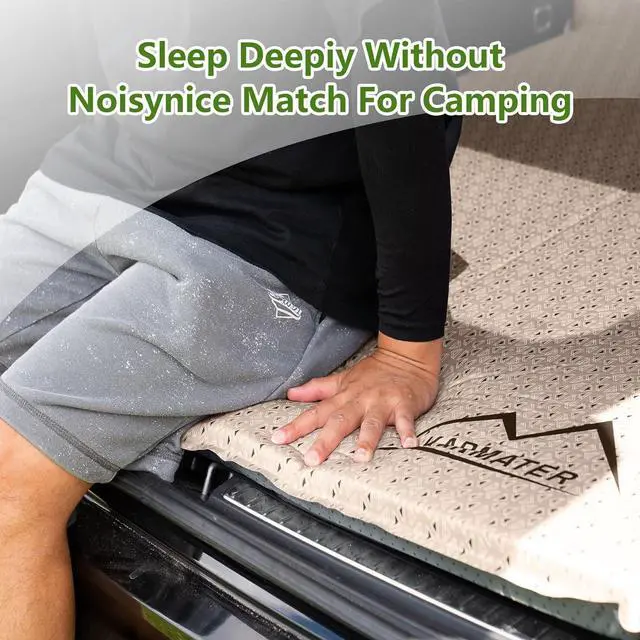 Alt view image 3 of 6 - Self Inflating Car Sleeping Pad for Camping, Thick Memory Foam Car Camping Mattress with Pillow, 9.0 R-Value SUV Mattress Camping Bed Suitable for Car Travel, Hiking, Backpacking