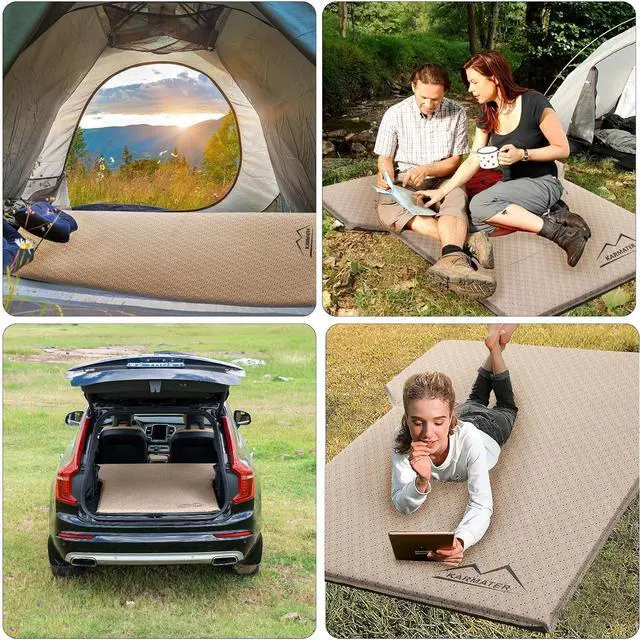 Alt view image 6 of 6 - Self Inflating Car Sleeping Pad for Camping, Thick Memory Foam Car Camping Mattress with Pillow, 9.0 R-Value SUV Mattress Camping Bed Suitable for Car Travel, Hiking, Backpacking