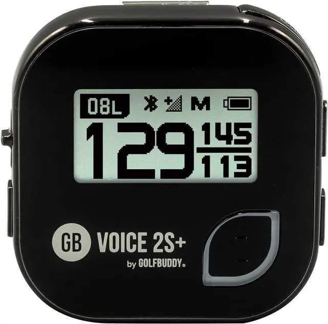 Main image of GOLFBUDDY Voice 2S+ Talking GPS Rangefinder, Clip on Hat Golf Navigation, Slope Mode on/Off, 18 Hours Battery Life, Shot Distance Measurement, Preloaded with 40,000 Courses Worldwide (Black)