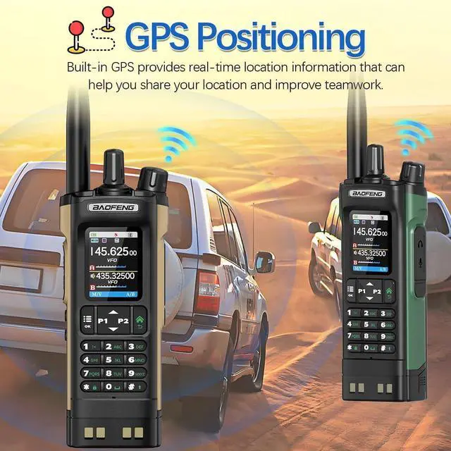 Alt view image 5 of 7 - Ham Radio  Radio UV32 Handheld 10W Rechargeable Walkie Talkies Long Range UV-32 5RM Two Way Radio NOAA Weather Radio with GPS,APP Programming Copy Frequency 2500mAh Battery USB-C Charging
