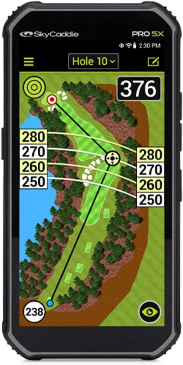 Alt view image 2 of 7 - SkyCaddie PRO 5X Handheld Golf GPS - Power Bundle with  Portable Charger & Protective Hard Case - TruePoint Precision Positioning Technology - 5.5" Display, 35,000 Maps, Dynamic HoleVue