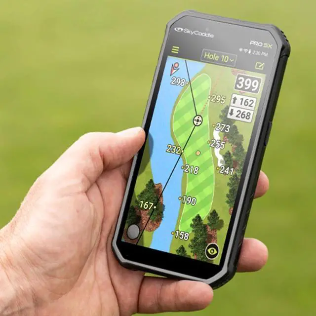 Alt view image 3 of 7 - SkyCaddie PRO 5X Handheld Golf GPS - Power Bundle with  Portable Charger & Protective Hard Case - TruePoint Precision Positioning Technology - 5.5" Display, 35,000 Maps, Dynamic HoleVue