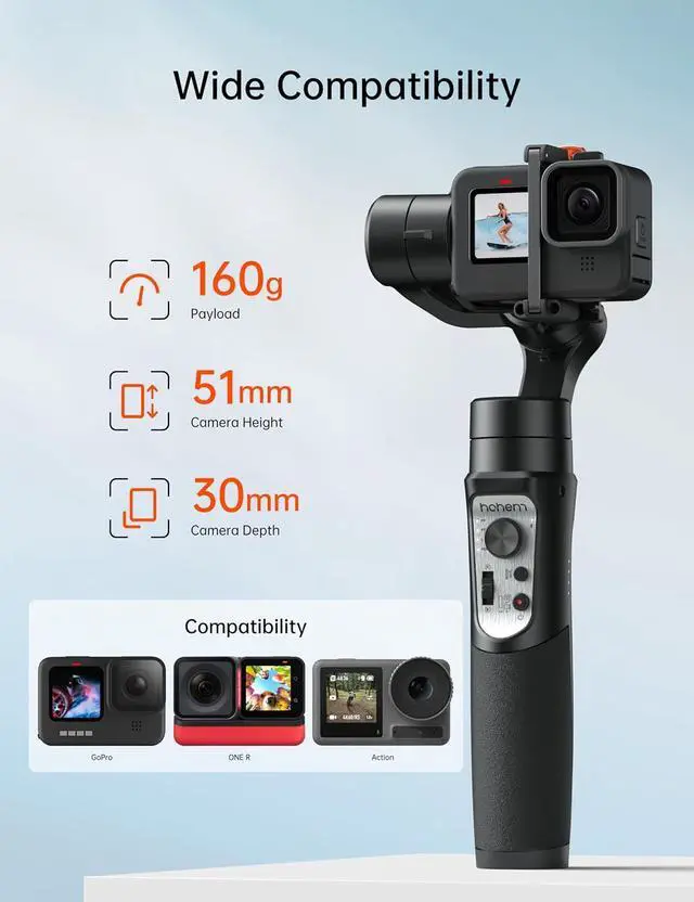 Alt view image 5 of 7 - iSteady Pro 4 3 Axis Gimbal Stabilizer for Gopro Hero 13/12/11/10/9, Bluetooth Control, IPX4 Splashproof, Camera Stabilizer for Video Recording, Compatible with Osmo Camera, Insta360