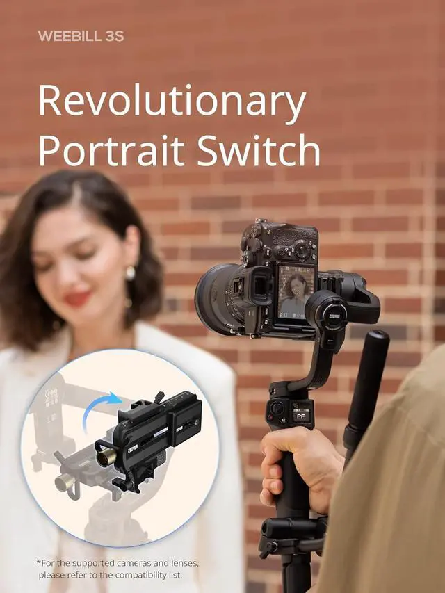 Alt view image 7 of 7 - Weebill 3S [Official] Gimbal Stabilizer for DSLR and Mirrorless Camera Canon/Nikon/Sony/Panasonic/Fujifilm,Fill Light,Native Vertical Shooting