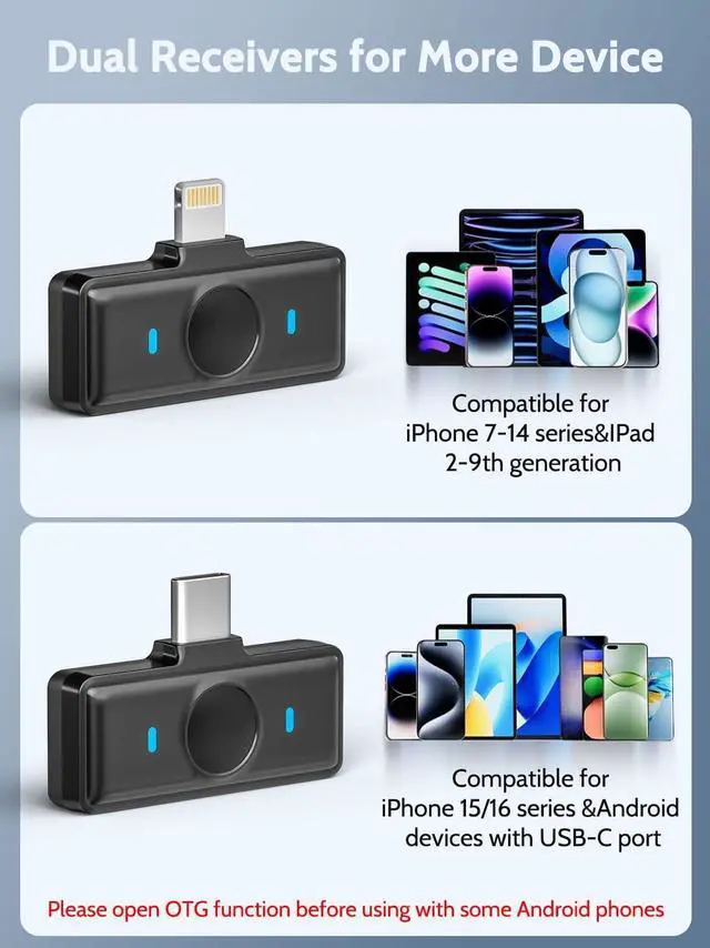 Alt view image 4 of 7 - Gimbal Stabilizer for iPhone & Android,3-Axis Phone w/Wireless Lavalier Microphone,Built-in 7.8" Extension Pole,OLED Display,Phone Video Recording TikTok(V8 Mic Kit)