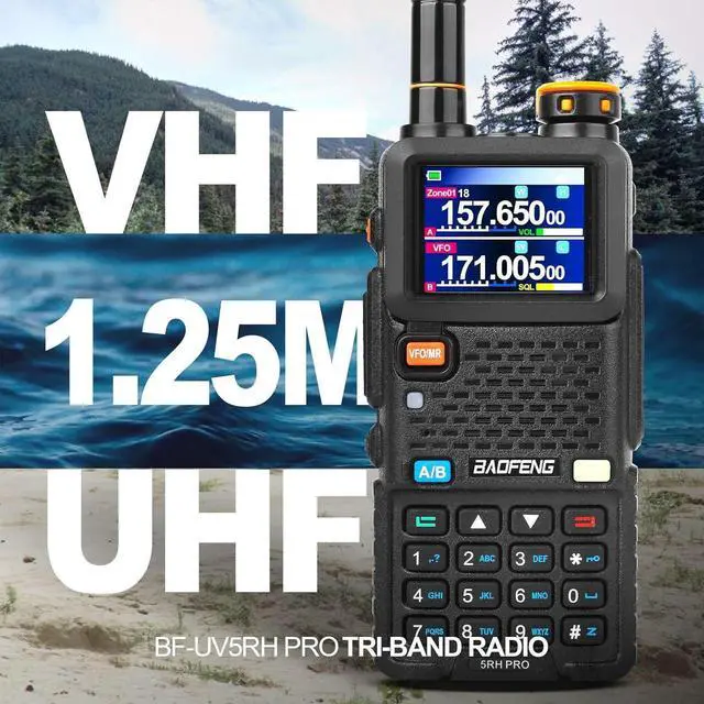 Alt view image 6 of 7 - 5RH PRO GPS 10W Tri Band Ham Radio Long Range Handheld Two Way Radio,640CH,NOAA Weather Receiver,Walkie Talkies with Earpiece,USB-C Rechargeable 2500mAh Battery,Upgrade of  5RM,2 Pack