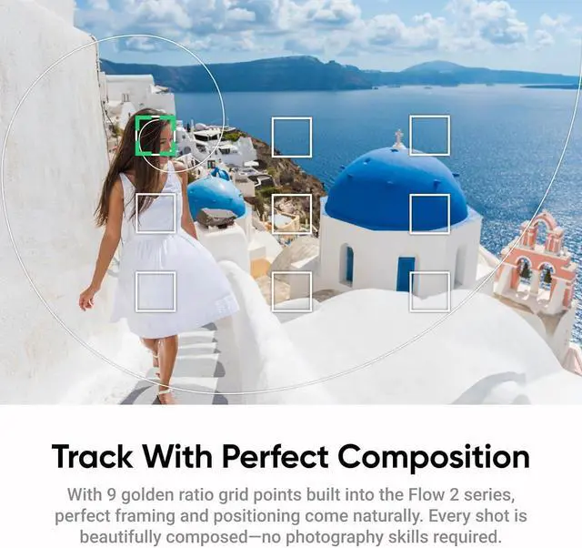 Alt view image 6 of 7 - Flow 2 White - Foldable AI Phone Gimbal, AI Tracking, Multi-Person Tracking, Built-in Tripod/Selfie Stick, Remote Control, iPhone/Android Portable Stabilizer