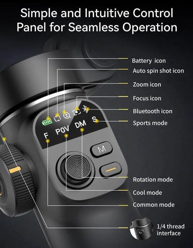 Alt view image 7 of 7 - Gimbal Stabilizer for iPhone with AI Tracking Sensor, Elevate Your Filming w/7.8" Extension Rod and OLED Screen for Gimbal, iPhone Gimbal w/8.0 Stability for Sports Shooting-Smart X2 AI Black