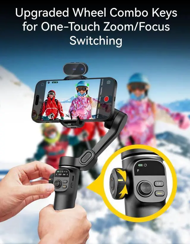 Alt view image 6 of 7 - Gimbal Stabilizer for iPhone with AI Tracking Sensor, Elevate Your Filming w/7.8" Extension Rod and OLED Screen for Gimbal, iPhone Gimbal w/8.0 Stability for Sports Shooting-Smart X2 AI Black