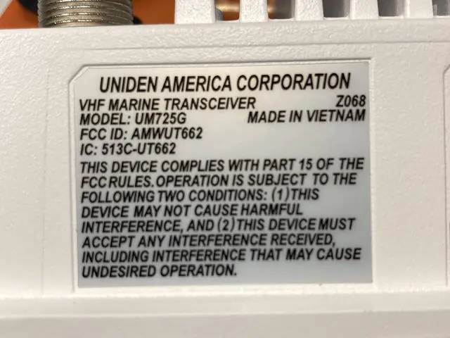Alt view image 2 of 6 - UM725G Marine VHF Radio, All USA, Canada, and Intl. Marine Channels, 1Watt/25Watt Transmit Power, Largest LCD Screen in Class, NOAA Weather Channels w/Alerts, Speaker Mic, GPS Built-in.
