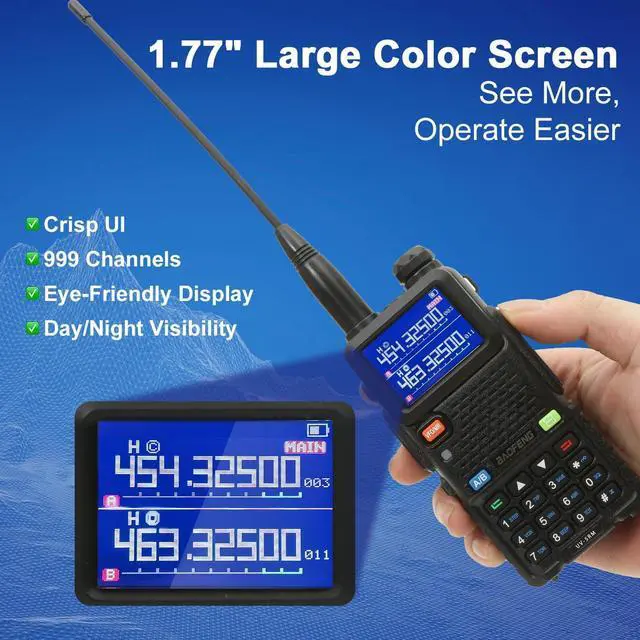 Alt view image 2 of 7 - UV-5RM 10W Ham Handheld Radio Long Range with Tactical Antenna, Portable Two Way Walkie Talkies for Adults 5RM Multi-Band Radio with Air Duct Earpiece & 2500mAh Type-C Battery, 2 Pack