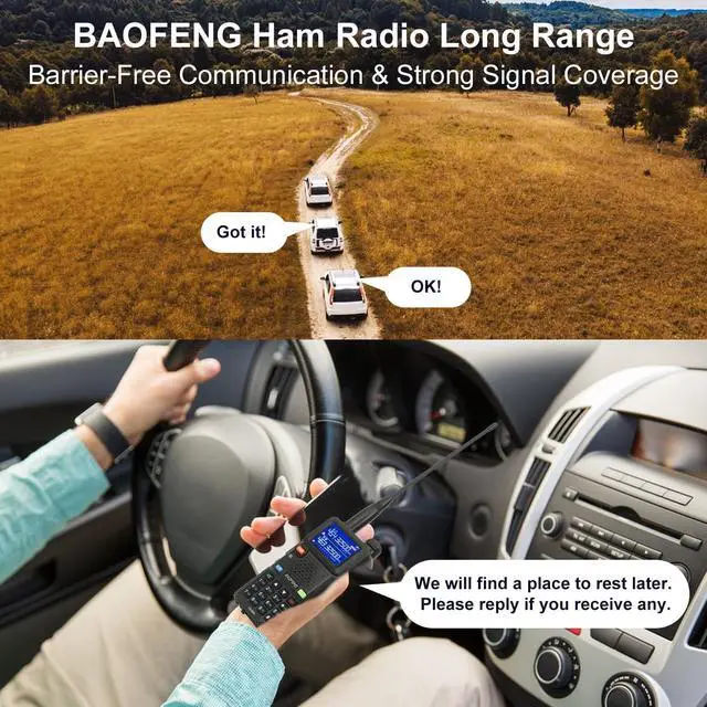 Alt view image 6 of 7 - UV-5RM 10W Ham Handheld Radio Long Range with Tactical Antenna, Portable Two Way Walkie Talkies for Adults 5RM Multi-Band Radio with Air Duct Earpiece & 2500mAh Type-C Battery, 2 Pack