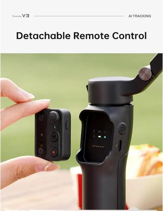 Alt view image 4 of 6 - Gimbal Stabilizer for Smartphone iSteady V3,Portable Phone Stabilizers with Al Tracker Detachable Remote Control Built-in Extension Rod/Tripod 3-Axis Stabilization 3-Color Fill Light