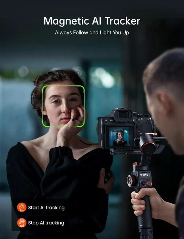 Alt view image 2 of 7 - iSteady MT2 Kit Gimbal Stabilizer for Camera, 3-Axis Gimbal for Mirrorless/Pocket/Action Camera/Smartphone, AI Tracker, Magnetic Fill Light Stabilizer, Available for Canon/Nikon/Sony