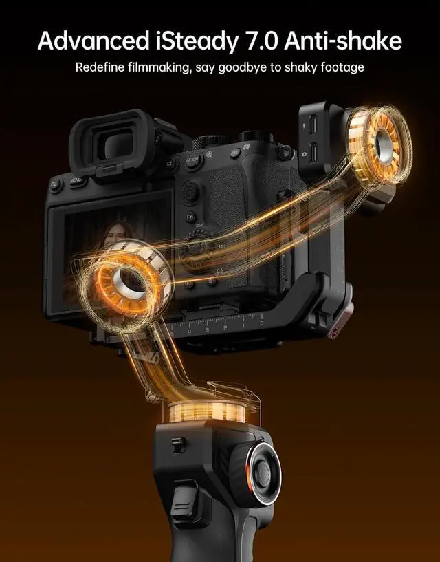 Alt view image 7 of 7 - iSteady MT2 Kit Gimbal Stabilizer for Camera, 3-Axis Gimbal for Mirrorless/Pocket/Action Camera/Smartphone, AI Tracker, Magnetic Fill Light Stabilizer, Available for Canon/Nikon/Sony