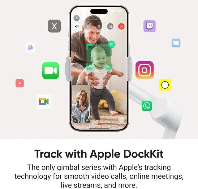 Alt view image 3 of 7 - Flow 2 Pro Grey - Foldable AI Phone Gimbal, Track in 200+ Apps with Apple DockKit, Multi-Person Tracking, 360º Pan Tracking, Built-in Tripod/Selfie Stick, iPhone/Android Portable Stabilizer