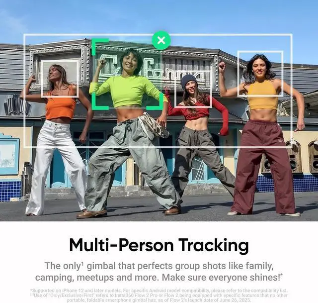 Alt view image 4 of 7 - Flow 2 White - Foldable AI Phone Gimbal, AI Tracking, Multi-Person Tracking, Built-in Tripod/Selfie Stick, Remote Control, iPhone/Android Portable Stabilizer