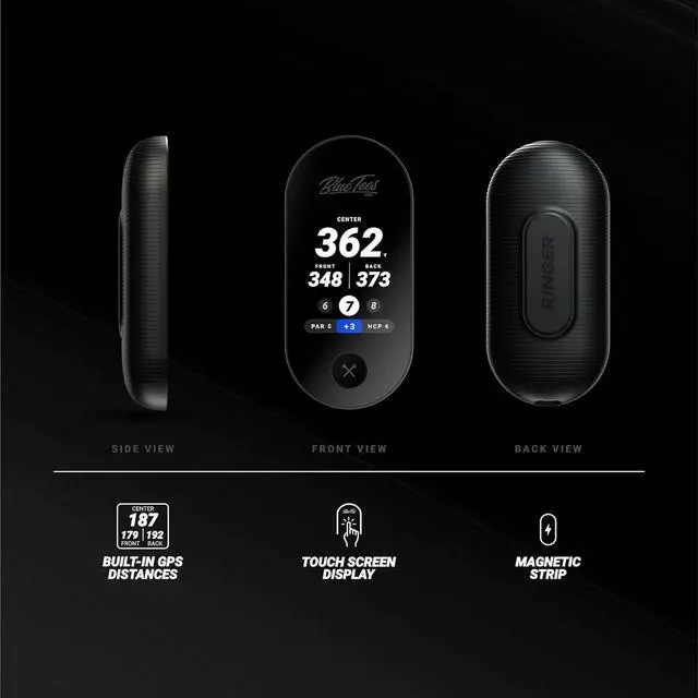 Alt view image 2 of 7 - Ringer - Magnetic Golf GPS Handheld, Touch Screen Display, Water Resistant Golf Distance Range Finder, 40,000+ Preloaded Courses, 10+ Hours Battery, Built-in Magnetic Strip