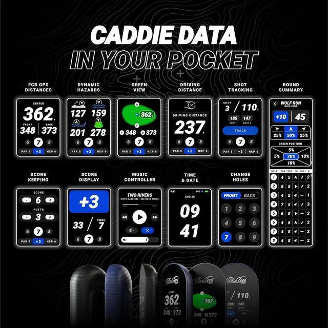 Alt view image 3 of 7 - Ringer - Magnetic Golf GPS Handheld, Touch Screen Display, Water Resistant Golf Distance Range Finder, 40,000+ Preloaded Courses, 10+ Hours Battery, Built-in Magnetic Strip
