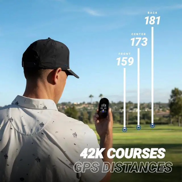 Alt view image 4 of 7 - Ringer - Magnetic Golf GPS Handheld, Touch Screen Display, Water Resistant Golf Distance Range Finder, 40,000+ Preloaded Courses, 10+ Hours Battery, Built-in Magnetic Strip