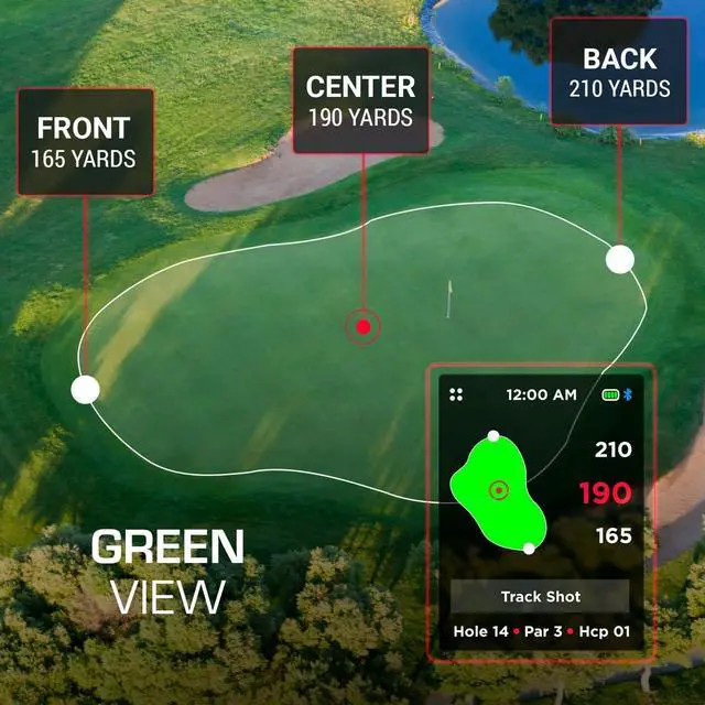 Alt view image 3 of 7 - Hand+ Handheld Golf GPS Device, Shot Tracker,Record Shots, Club, GIR, Fairways, Putts, Golf Distance Range Finder, Touch Screen, 42,000+ Courses, Green View, Pin Positioning, Magnetic, Free App, IPX7