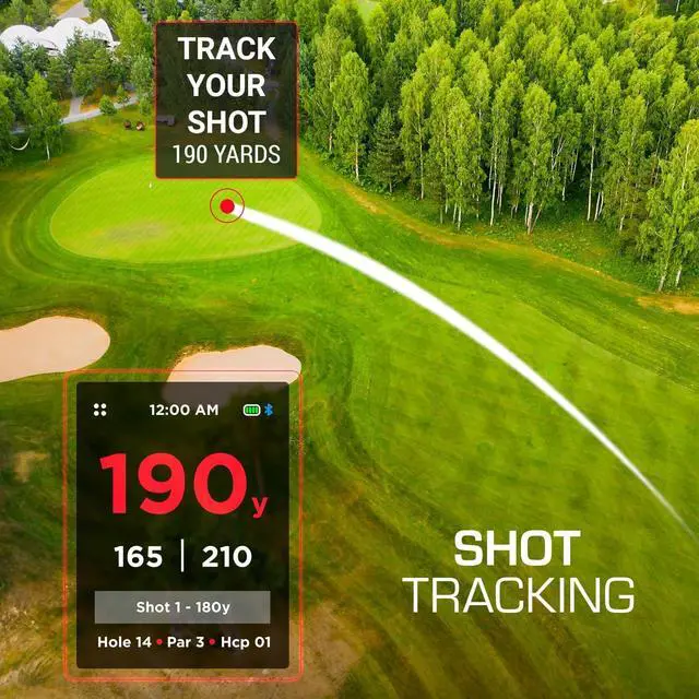 Alt view image 5 of 7 - Hand+ Handheld Golf GPS Device, Shot Tracker,Record Shots, Club, GIR, Fairways, Putts, Golf Distance Range Finder, Touch Screen, 42,000+ Courses, Green View, Pin Positioning, Magnetic, Free App, IPX7