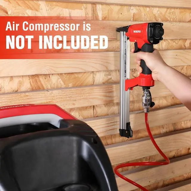 Alt view image 6 of 7 - Pneumatic 20 Gauge Staple Gun, Oil-Free T50 Upholstery Stapler with 1260pcs 1/4" to 5/8" Staples, Extended Magazine, 200-count Staple Capacity, for Carpentry, Woodworking and DIY Projects