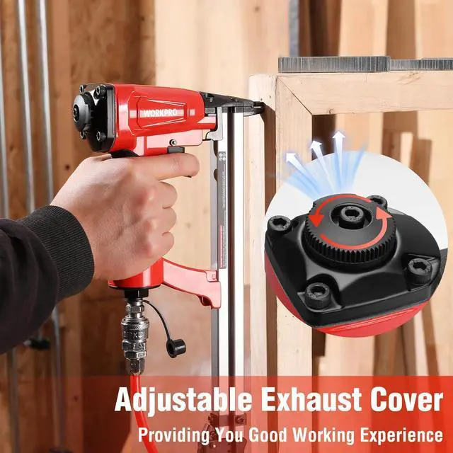 Alt view image 7 of 7 - Pneumatic 20 Gauge Staple Gun, Oil-Free T50 Upholstery Stapler with 1260pcs 1/4" to 5/8" Staples, Extended Magazine, 200-count Staple Capacity, for Carpentry, Woodworking and DIY Projects