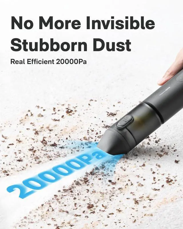 Alt view image 2 of 7 - Handheld Car Vacuum Cleaner Cordless, 4-in-1 Portable Mini Vacuum with 20000Pa Strong Suction, Electric Compressed Air Duster Blower for Car, Desk, Computer, Keyboard, Home, Office Cleaning