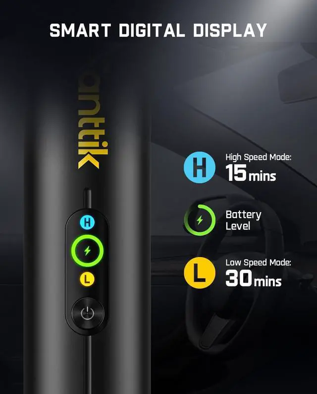 Alt view image 2 of 7 - Slim V10 APEX Cordless Car Vacuum, 4-in-1 Portable Mini Handheld Vacuum, 19000pa Suction Power, Upgraded Smart Digital Display, 2 Suction Modes for Car, Office Desk, Keyboards (Black)