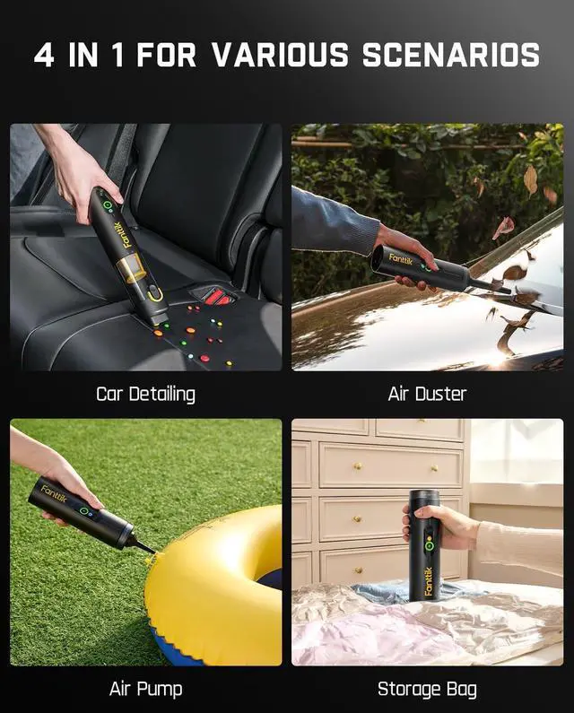 Alt view image 3 of 7 - Slim V10 APEX Cordless Car Vacuum, 4-in-1 Portable Mini Handheld Vacuum, 19000pa Suction Power, Upgraded Smart Digital Display, 2 Suction Modes for Car, Office Desk, Keyboards (Black)