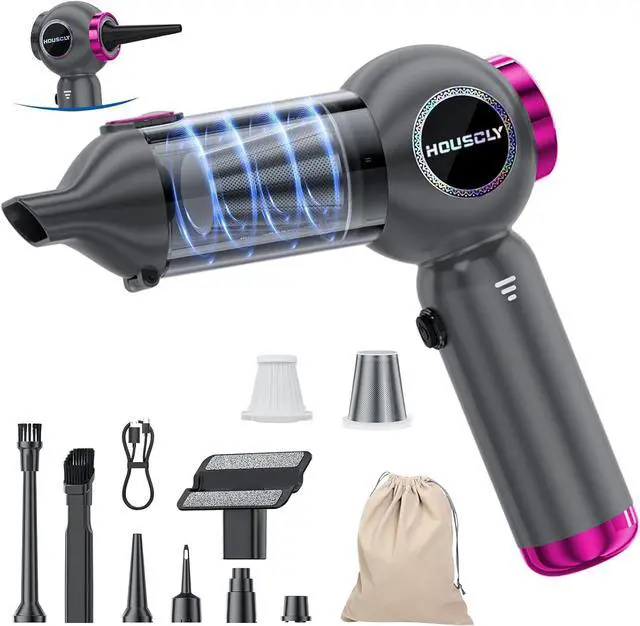 Main image of Handheld Car Vacuum Portable Cordless 25000Pa High Power Small Mini Hand Vacuum Cleaner Rechargeable 4-in-1 Compressed Air Duster Blower Pump Wireless Handheld Vac for Car Office Desktop Home Cleaning