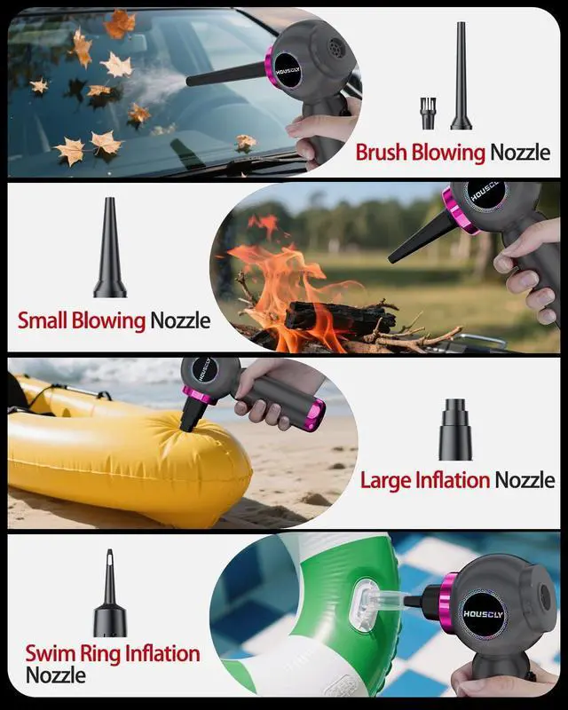 Alt view image 3 of 7 - Handheld Car Vacuum Portable Cordless 25000Pa High Power Small Mini Hand Vacuum Cleaner Rechargeable 4-in-1 Compressed Air Duster Blower Pump Wireless Handheld Vac for Car Office Desktop Home Cleaning