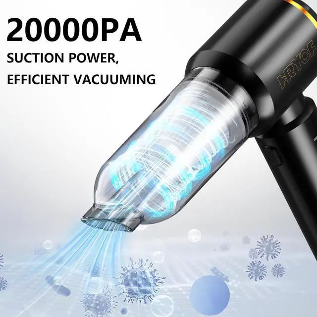 Alt view image 2 of 7 - Handheld Vacuum,Car Vacuum Cleaner,4-in-1 20000PA High Power Portable Rechargeable Vacuum Cleaner with Brushless Motor, Small Handheld Vacuum & Air Blower & Pump-Black