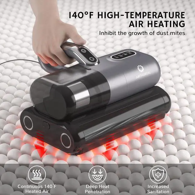 Alt view image 5 of 7 - M1 Mattress Vacuum Cleaner, 6 in 1 Bed Vacuum with High-Frequency Vibration - 80,000 RPM Dual Brushroll Rotation, UV-C Light, 14Kpa Suction, Dust Sensor, Ultrasonic and Heating Tech