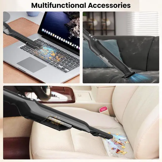 Alt view image 3 of 7 - Cordless Handheld Vacuum, 22Kpa Strong Suction Car Vacuum with Brushless Motor, Charging Dock, 2in1 Flat Nozzle, Sofa Brush, 1.5lb Portable HandHeld Vacuum with 2-Speed for Home, Car, Pet, Office