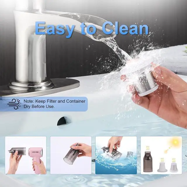 Alt view image 6 of 7 - Handheld Car Vacuum Cleaner, 21000PA 4 in 1 Portable Rechargeable Brushless Motor Car Cordless Cleaner, 120W with Multi-Nozzles for Home Office Cleaning, Present for Girl Women Pink