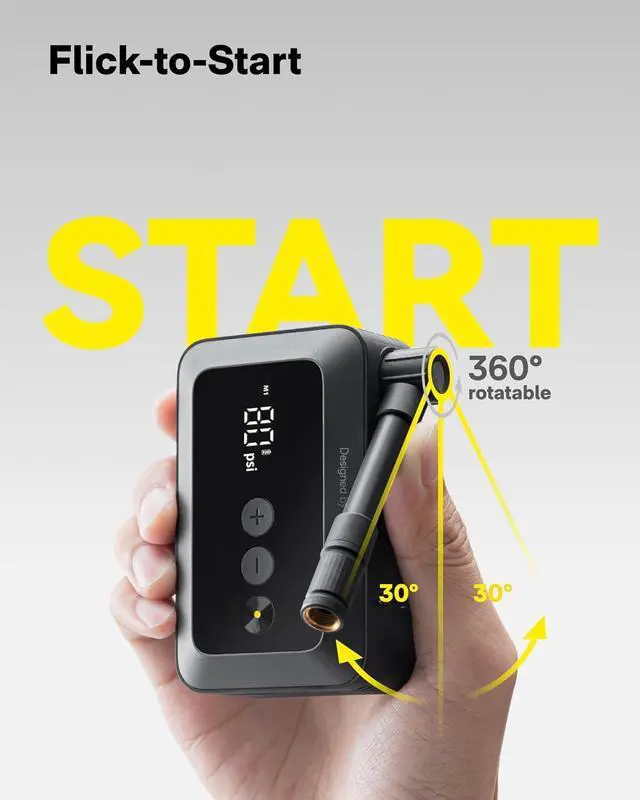 Alt view image 6 of 7 - Mini Bike Tire Pump, 25s Fast Inflate Bicycle Pump with Guage, 150PSI Portable Electric Bike Air Pump with Presta and Schrader Valve for Road Bike, Motorcycle, Mountain Bike, Car, Sports Ball