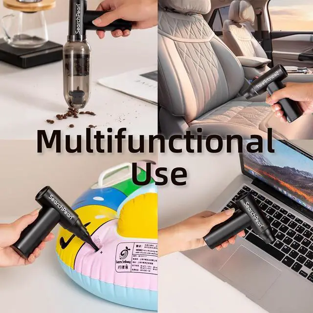Alt view image 2 of 6 - Mini 4 in 1 Compressed Air Duster & Vacuum, 150000RPM with Strong Suction Rechargeable Cordless for Home Coffee Bar Grinder Keyboard Computer Car Aeolus