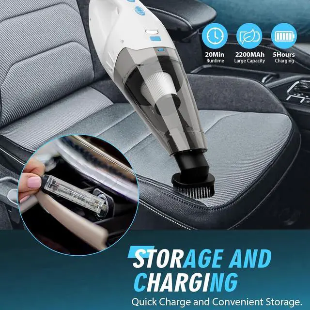 Alt view image 7 of 7 - Handheld Vacuum Cordless,Car Hand Cordless Rechargeable,Powerful Suction Hand Held Vacuum with LED Light/Multi Accessories,1.6lbs Car Mini Portable Vacuum Cleaner for Home Office Pet
