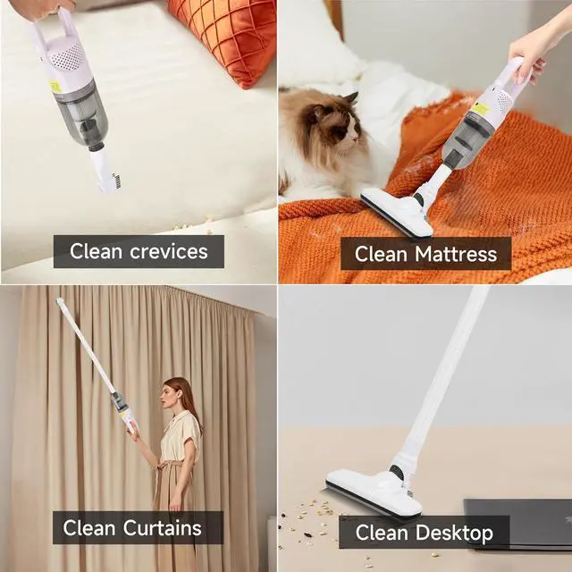 Alt view image 6 of 7 - Handheld Vacuum Cleaner,Ultra-Lightweight Mini Portable Vacuums for Home, 6 in 1 Stick Vac Cleaners for Car,Pet Hair(Green Cordless)