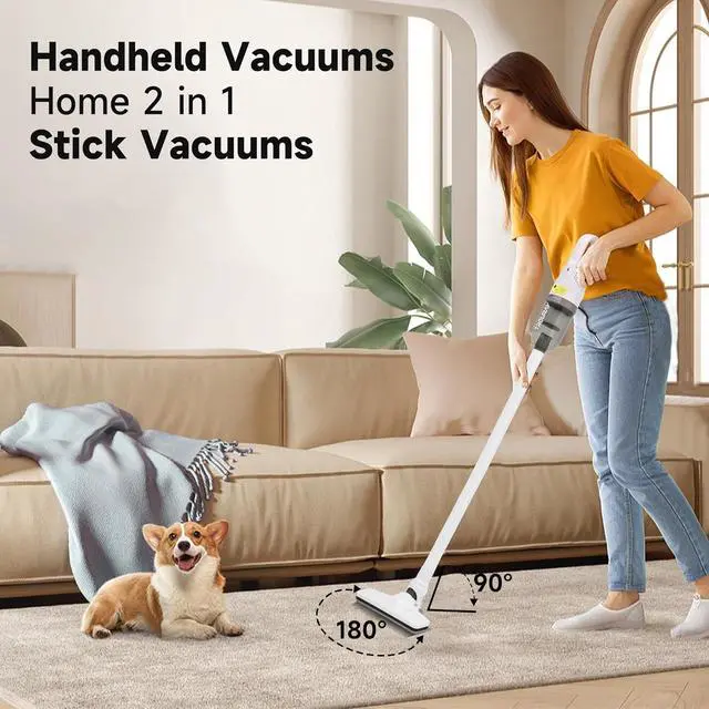 Alt view image 3 of 7 - Handheld Vacuum Cleaner,Ultra-Lightweight Mini Portable Vacuums for Home, 6 in 1 Stick Vac Cleaners for Car,Pet Hair(Green Cordless)