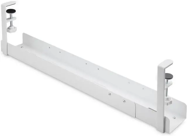 Alt view image 2 of 7 - .com Under Desk Cable Management Tray, Length Adjustable, Clamp-On Installation, No Drilling Required, White