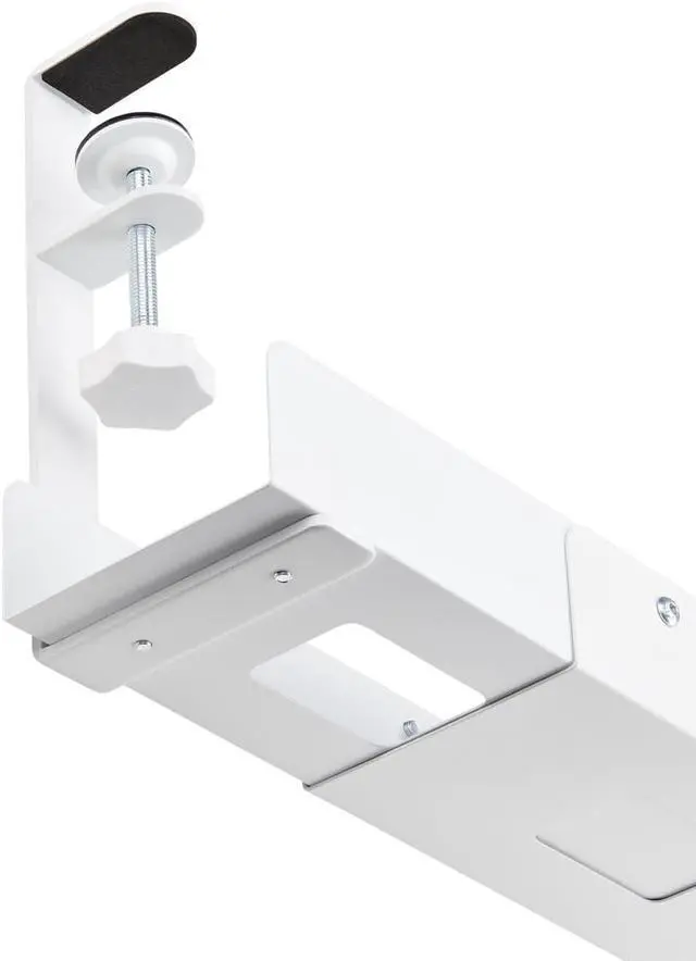 Alt view image 6 of 7 - .com Under Desk Cable Management Tray, Length Adjustable, Clamp-On Installation, No Drilling Required, White