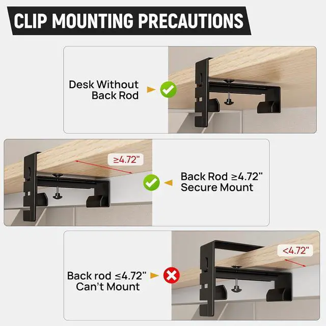 Alt view image 5 of 7 - Under Desk Cable Management Tray, No Drill Standing Desk Wire Cable Management Tray, 40 Inch Cord Organizer for Office/Home/Game Rooms
