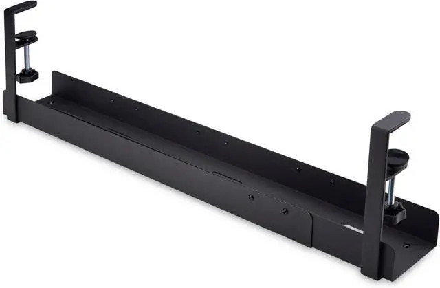 Alt view image 2 of 7 - .com Under Desk Cable Management Tray, Length Adjustable, Clamp-On Installation, No Drilling Required, Black