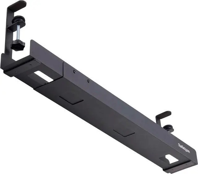 Alt view image 5 of 7 - .com Under Desk Cable Management Tray, Length Adjustable, Clamp-On Installation, No Drilling Required, Black