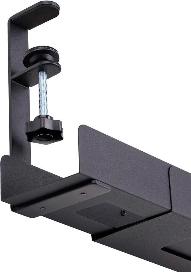 Alt view image 6 of 7 - .com Under Desk Cable Management Tray, Length Adjustable, Clamp-On Installation, No Drilling Required, Black